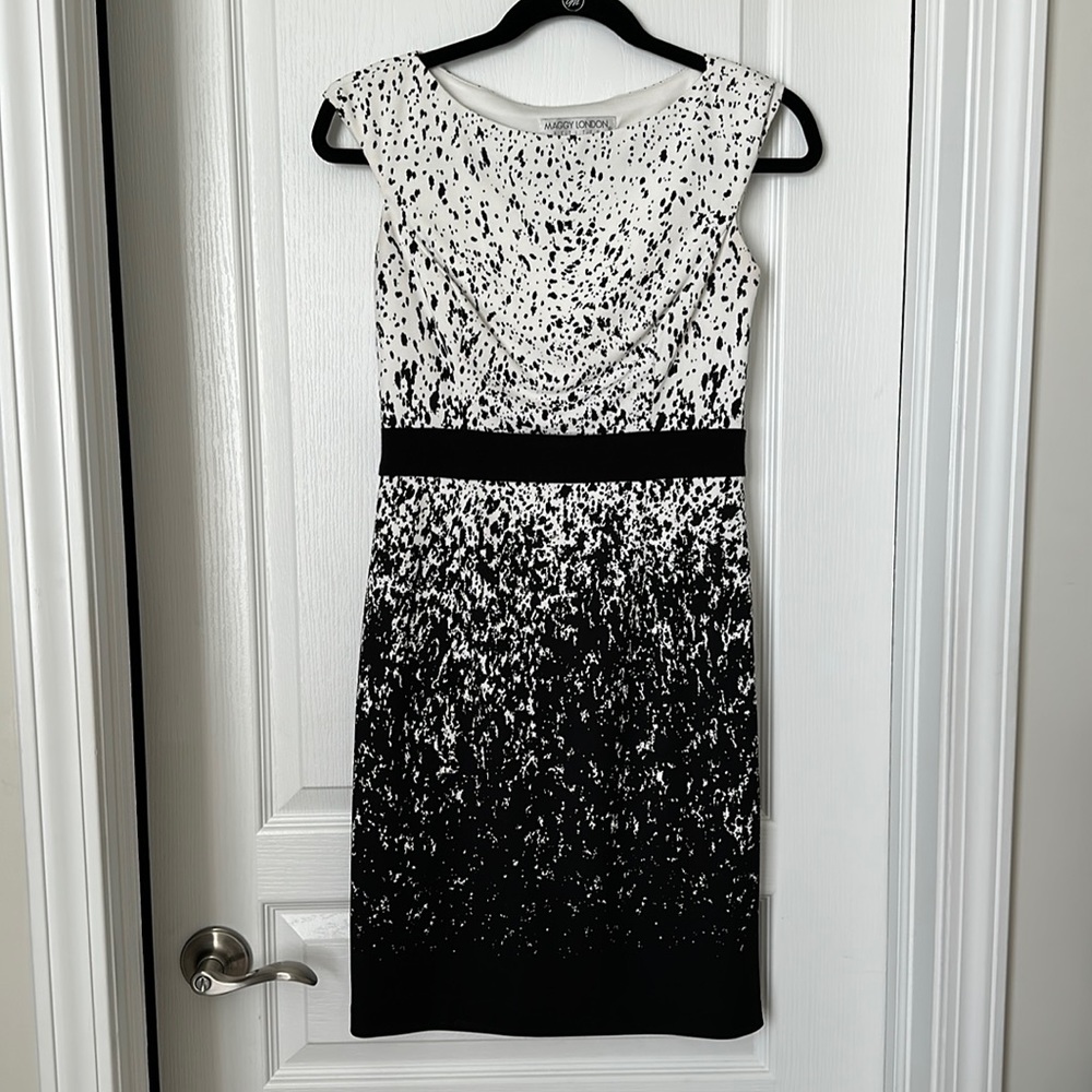 Black and white sheath dress